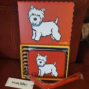 Marc Tetro Red Westie Wristlet Clutch